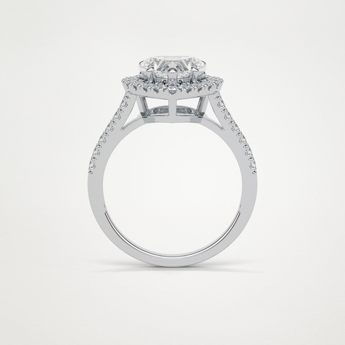 Heart Halo & Pave Lab Grown Diamond Engagement Ring