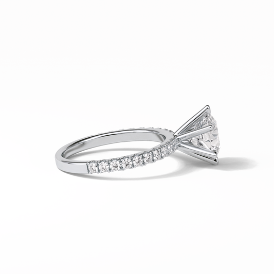 Radiant Pave Lab Grown Diamond Engagement Ring