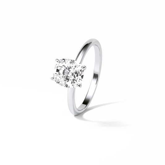 Elongated Cushion Solitaire Lab Grown Diamond Engagement Ring