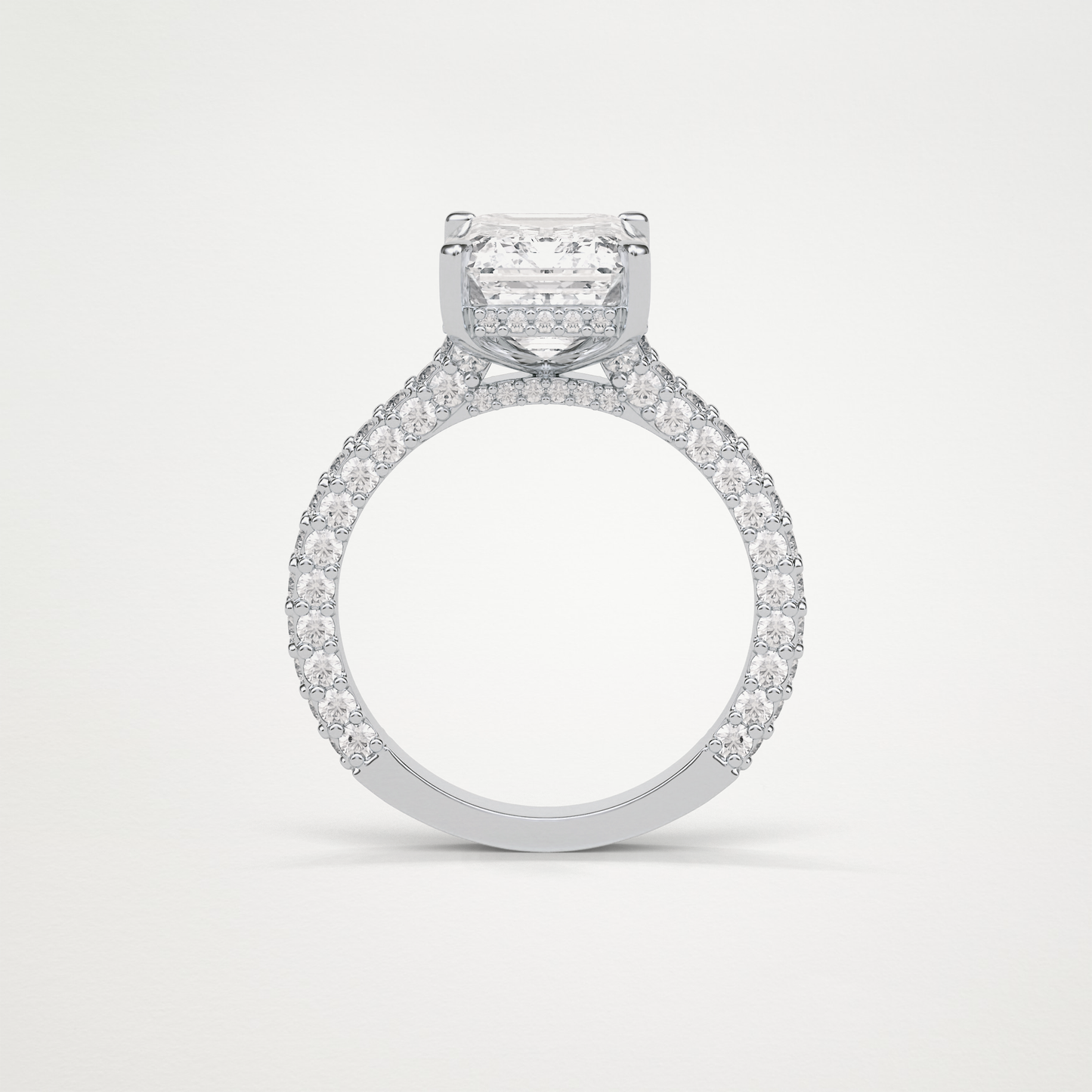 Emerald Pave Lab Grown Diamond Engagement Ring