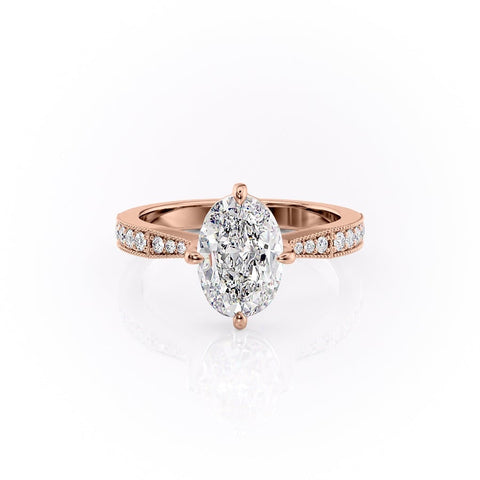2.10 Oval Solitaire Channel Pave Setting Moissanite Engagement Ring 12 2.10 Oval Solitaire Channel Pave Setting Moissanite Engagement Ring 12