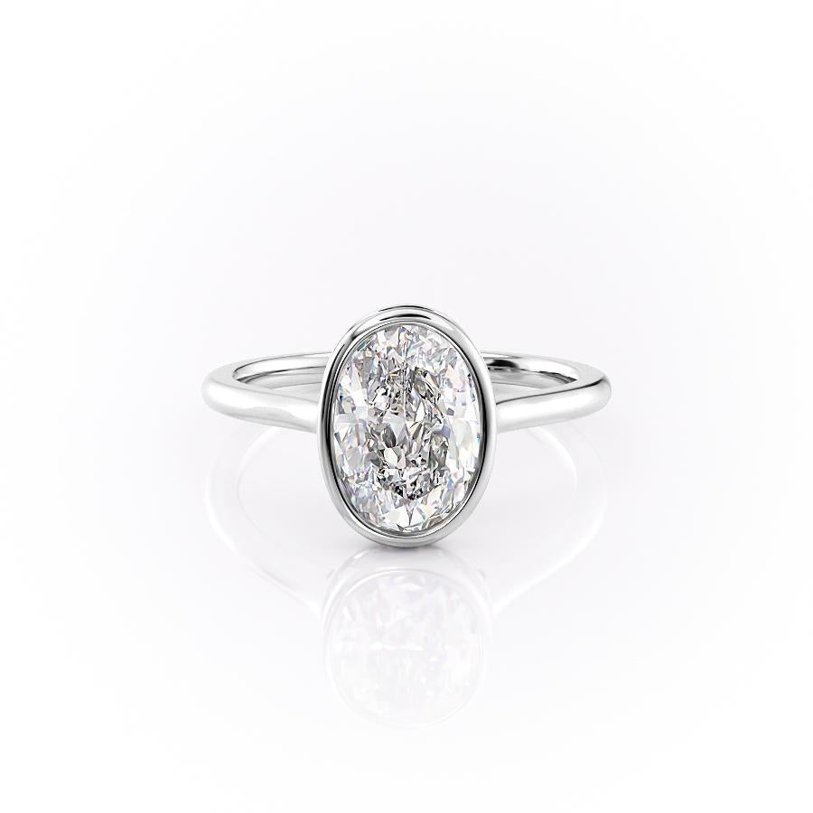 2.10 CT Oval Cut Bezel Solitaire Moissanite Engagement Ring 10 2.10 CT Oval Cut Bezel Solitaire Moissanite Engagement Ring 10