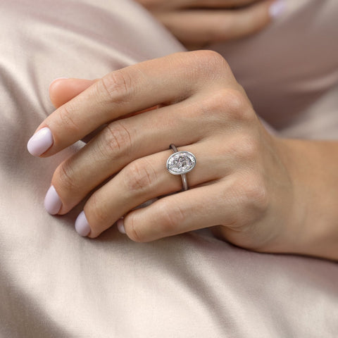 2.10 CT Oval Cut Bezel Solitaire Moissanite Engagement Ring 1 2.10 CT Oval Cut Bezel Solitaire Moissanite Engagement Ring 1
