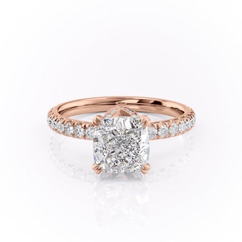 2.15 CT Cushion Cut Pave Moissanite Engagement Ring 12 2.15 CT Cushion Cut Pave Moissanite Engagement Ring 12