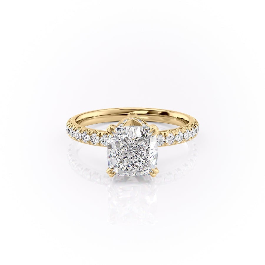 2.15 CT Cushion Cut Pave Moissanite Engagement Ring 11 2.15 CT Cushion Cut Pave Moissanite Engagement Ring 11