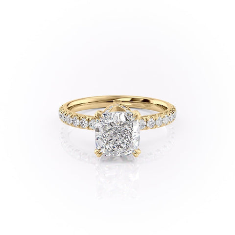 2.15 CT Cushion Cut Pave Moissanite Engagement Ring 11 2.15 CT Cushion Cut Pave Moissanite Engagement Ring 11