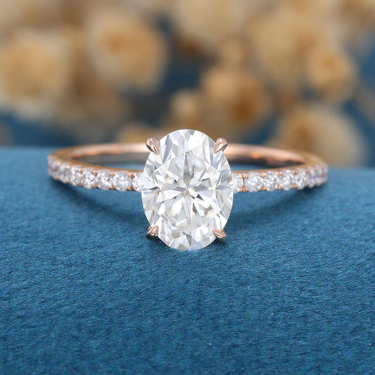 Oval Pave Lab Grown Diamond Engagement Ring