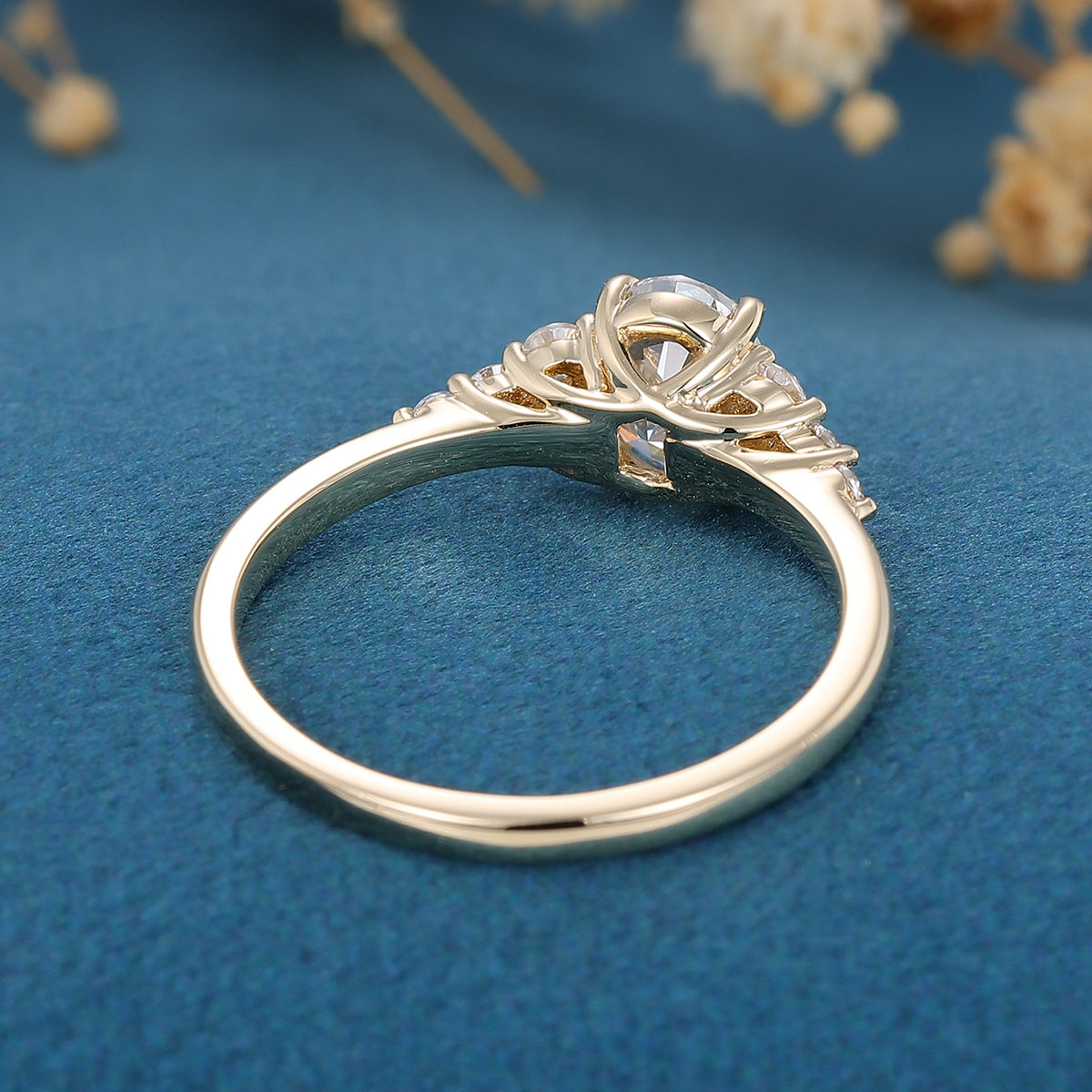 Oval Cluster Lab Grown Diamond Engagement Ring