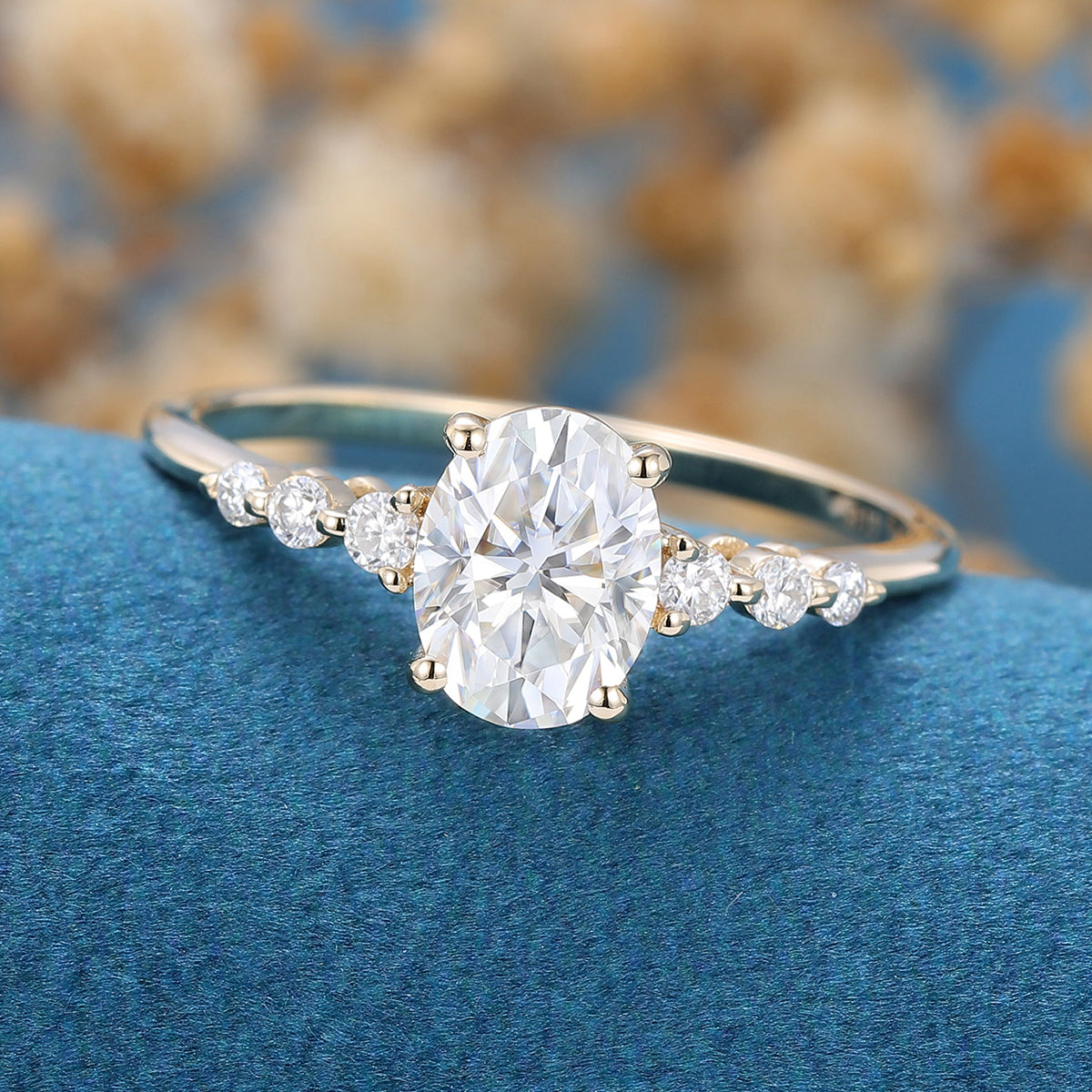 Oval Pave Lab Grown Diamond Engagement Ring
