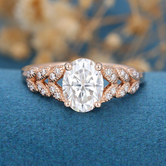 Oval Cluster Lab Grown Diamond Engagement Ring