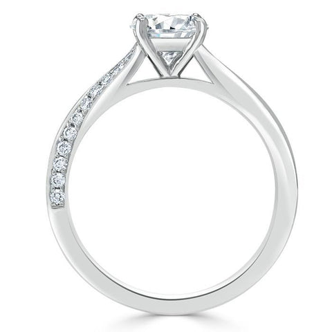 1.25 CT Cushion Cut Solitaire Moissanite Engagement Ring 3 1.25 CT Cushion Cut Solitaire Moissanite Engagement Ring 3