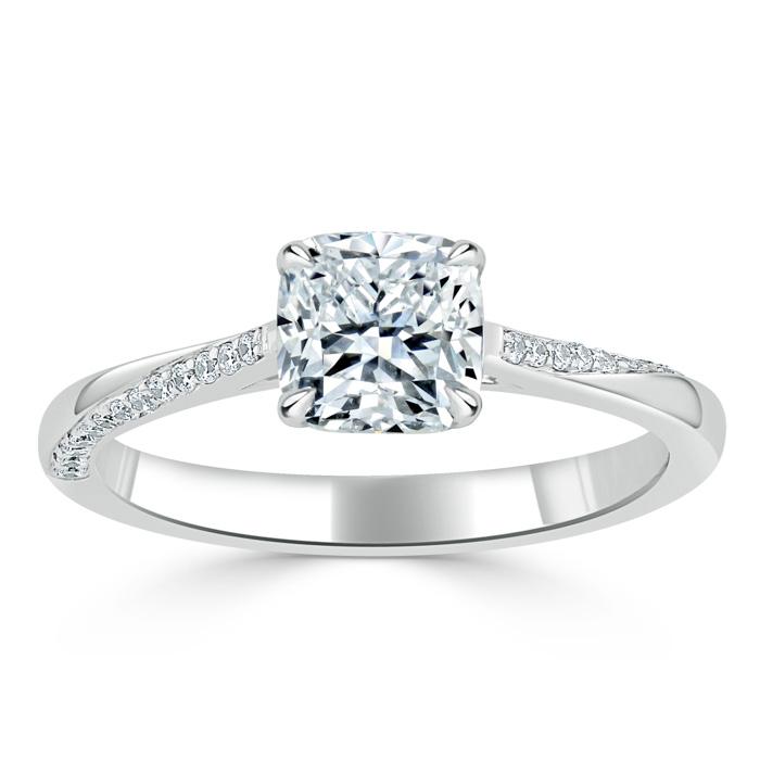 1.25 CT Cushion Cut Solitaire Moissanite Engagement Ring 2 1.25 CT Cushion Cut Solitaire Moissanite Engagement Ring 2