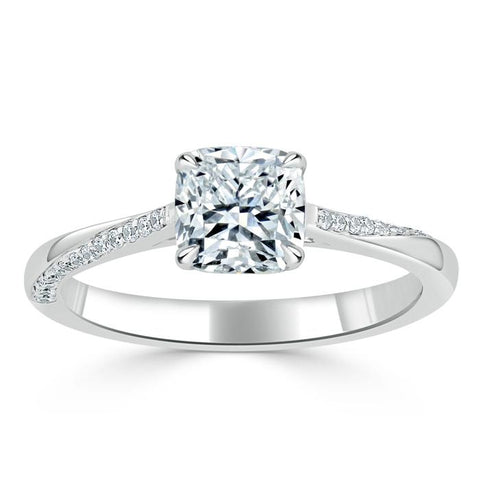 1.25 CT Cushion Cut Solitaire Moissanite Engagement Ring 2 1.25 CT Cushion Cut Solitaire Moissanite Engagement Ring 2
