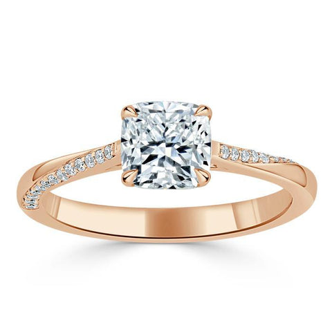 1.25 CT Cushion Cut Solitaire Moissanite Engagement Ring 6 1.25 CT Cushion Cut Solitaire Moissanite Engagement Ring 6