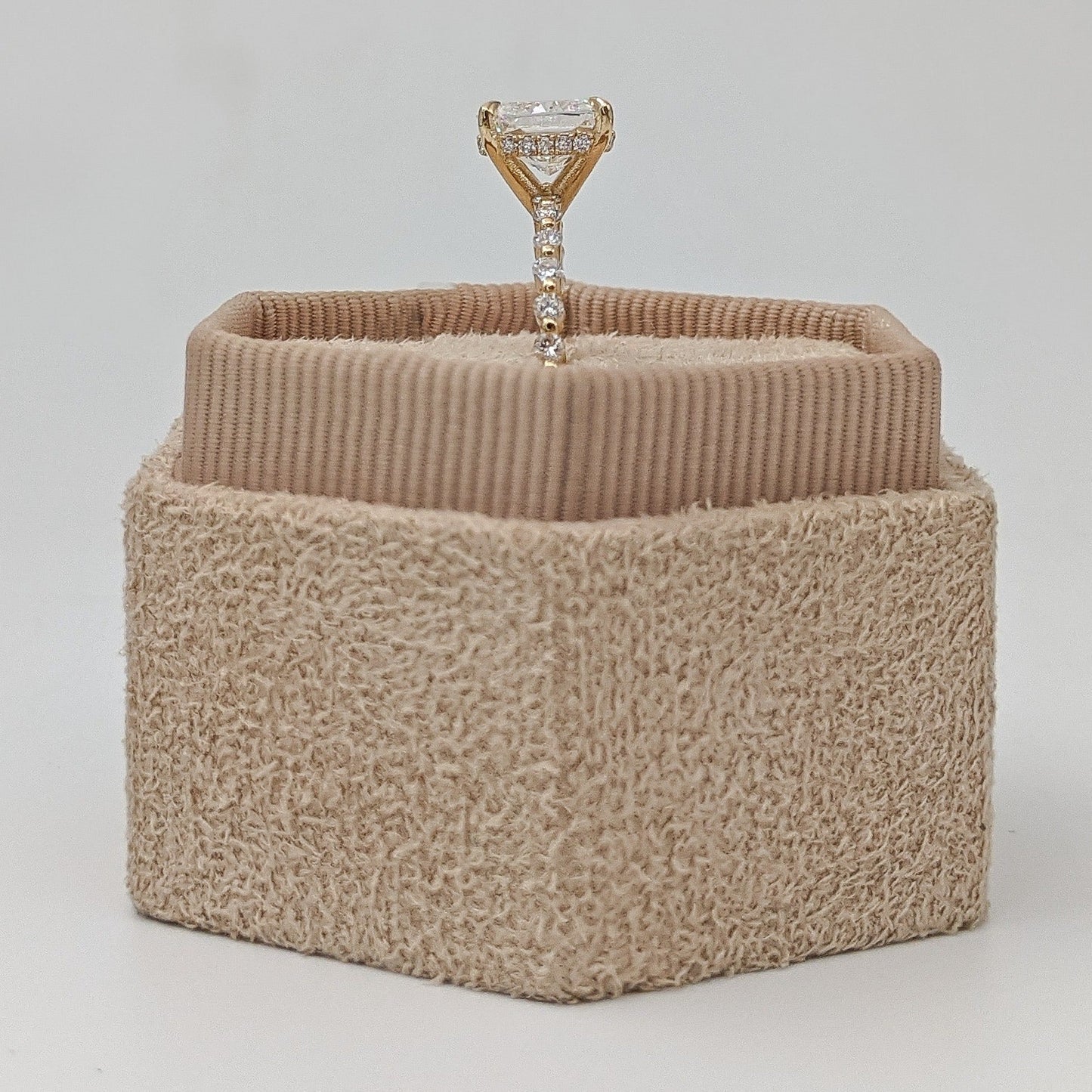 Cushion Pave Lab Grown Diamond Engagement Ring