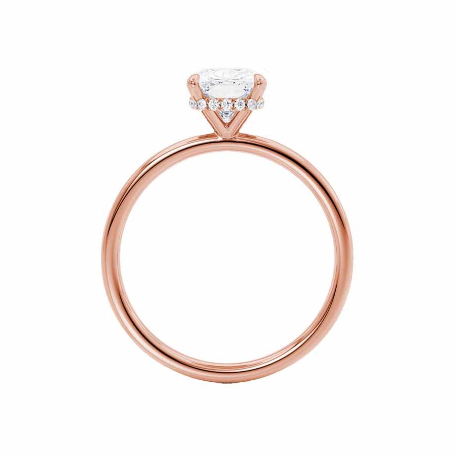 Elongated Cushion Hidden Halo Lab Grown Diamond Engagement Ring