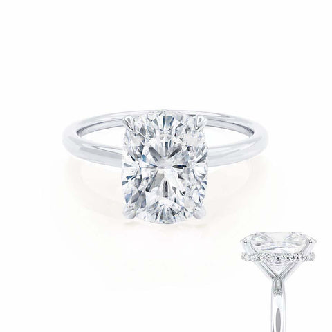 1.50 CT Elongated Cushion Shaped Moissanite Hidden Halo Engagement Ring 4 1.50 CT Elongated Cushion Shaped Moissanite Hidden Halo Engagement Ring 4