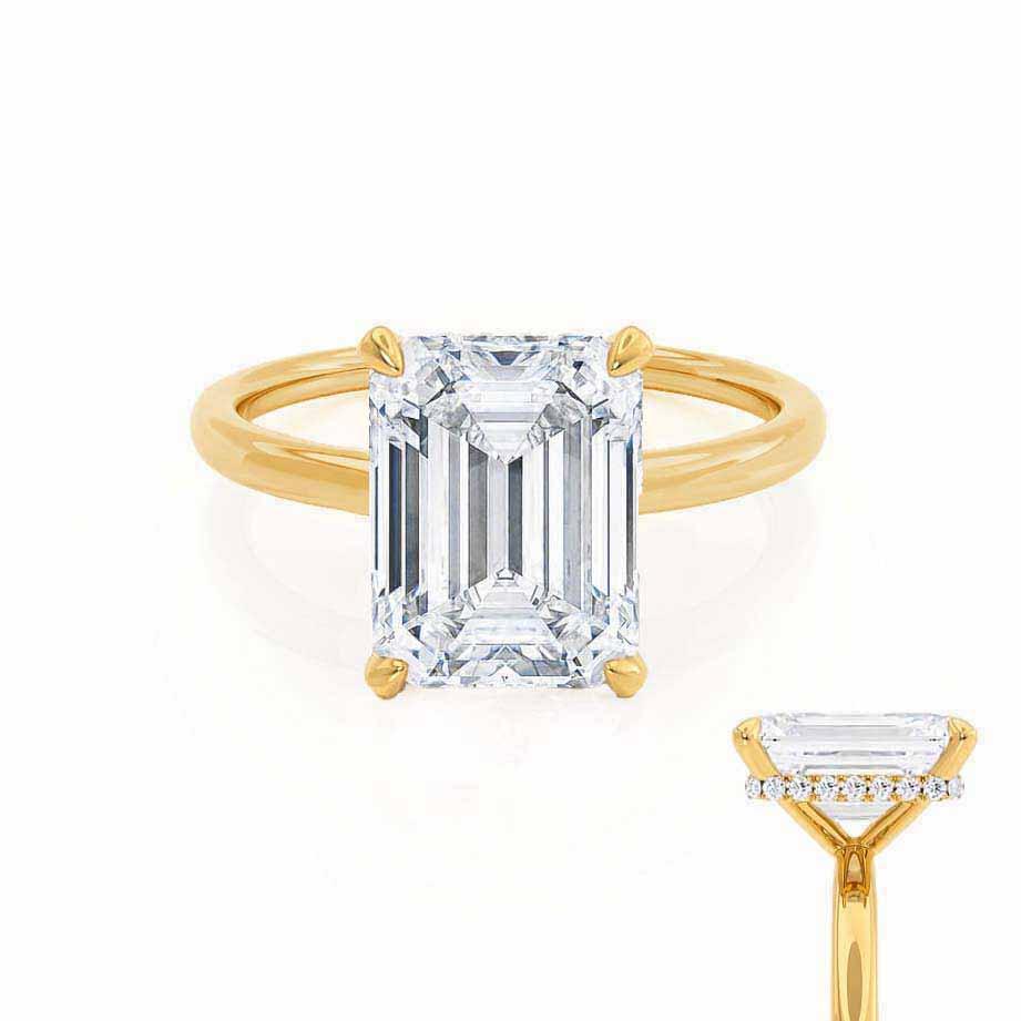 1.75 CT Emerald Shaped Moissanite Hidden Halo Style Engagement Ring 2 1.75 CT Emerald Shaped Moissanite Hidden Halo Style Engagement Ring 2