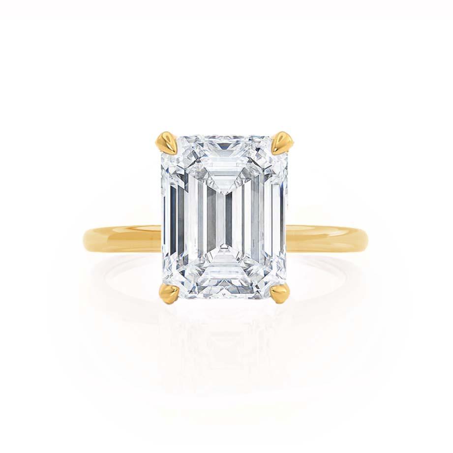 1.75 CT Emerald Shaped Moissanite Hidden Halo Style Engagement Ring 3 1.75 CT Emerald Shaped Moissanite Hidden Halo Style Engagement Ring 3