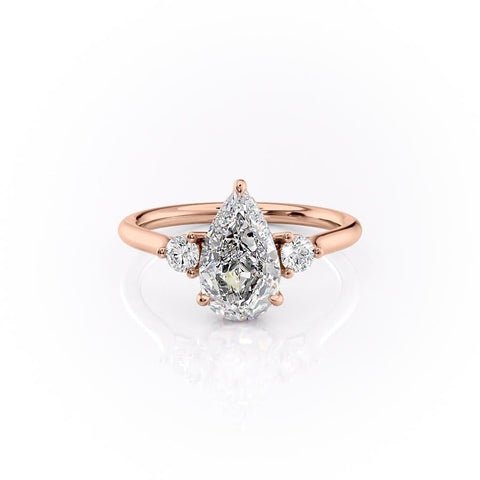 2.0 CT Pear Cut Three Stone Moissanite Engagement Ring 12 2.0 CT Pear Cut Three Stone Moissanite Engagement Ring 12
