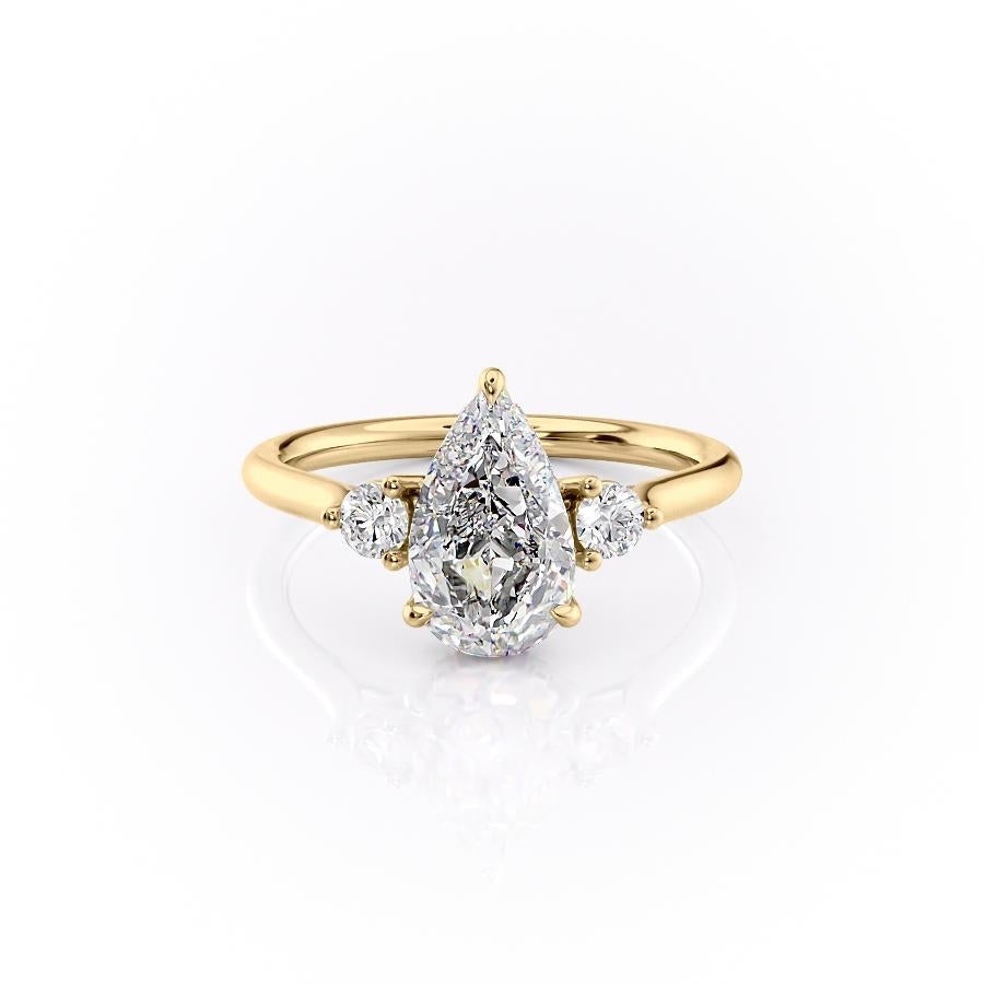 2.0 CT Pear Cut Three Stone Moissanite Engagement Ring 11 2.0 CT Pear Cut Three Stone Moissanite Engagement Ring 11