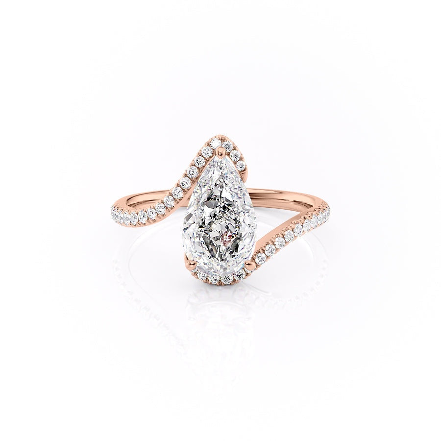 2.0 CT Pear Cut Solitaire Bypass Setting Moissanite Engagement Ring 11 2.0 CT Pear Cut Solitaire Bypass Setting Moissanite Engagement Ring 11