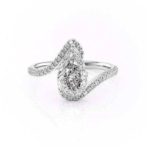 2.0 CT Pear Cut Solitaire Bypass Setting Moissanite Engagement Ring 9 2.0 CT Pear Cut Solitaire Bypass Setting Moissanite Engagement Ring 9