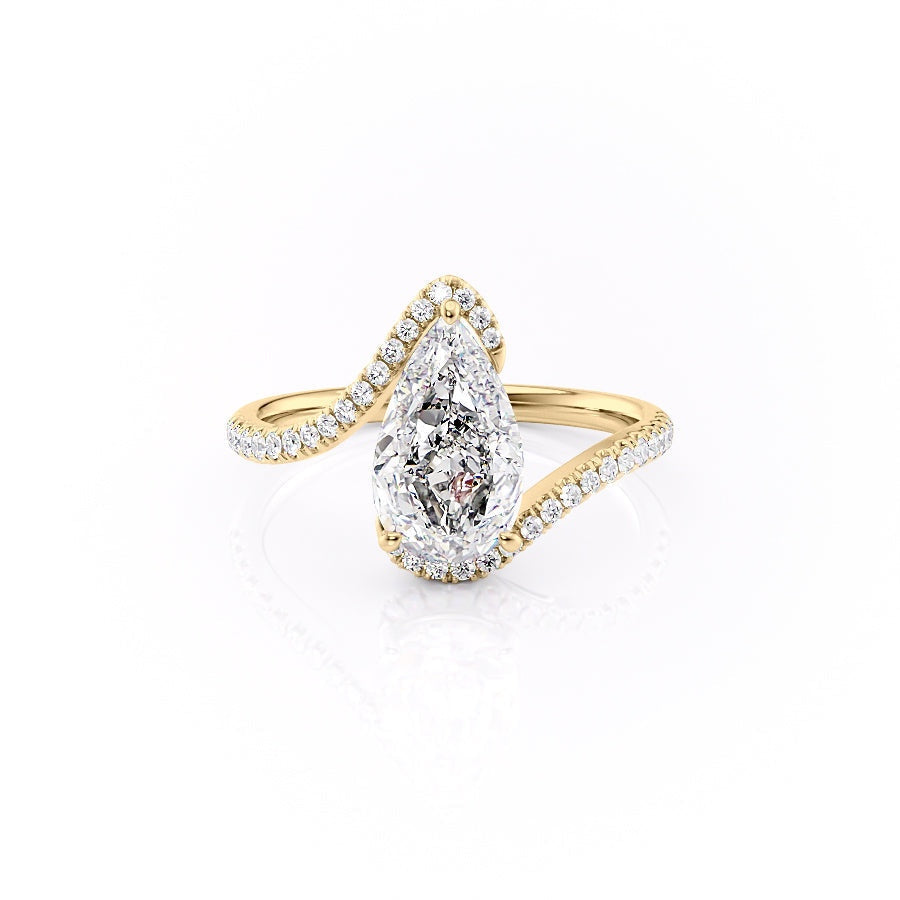 2.0 CT Pear Cut Solitaire Bypass Setting Moissanite Engagement Ring 10 2.0 CT Pear Cut Solitaire Bypass Setting Moissanite Engagement Ring 10