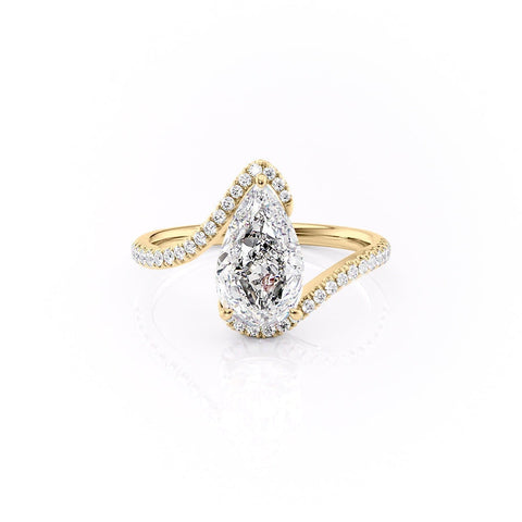 2.0 CT Pear Cut Solitaire Bypass Setting Moissanite Engagement Ring 10 2.0 CT Pear Cut Solitaire Bypass Setting Moissanite Engagement Ring 10