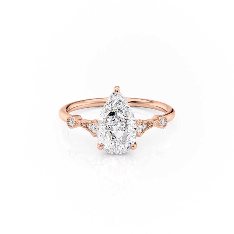 2.0 CT Pear Cut Solitaire Moissanite Engagement Ring. 7