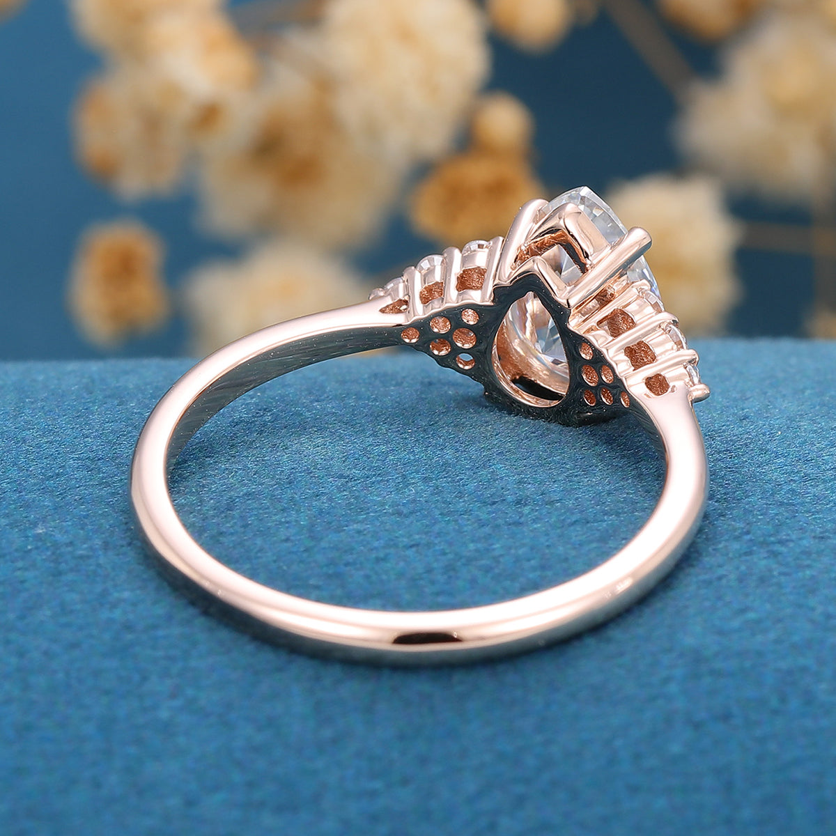 Pear Cluster Lab Grown Diamond Engagement Ring