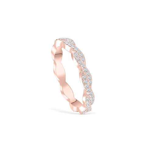 0.34 TCW Round Twisted Style Moissanite Wedding Band 14 0.34 TCW Round Twisted Style Moissanite Wedding Band 14
