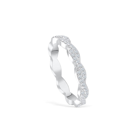 0.34 TCW Round Twisted Style Moissanite Wedding Band 8 0.34 TCW Round Twisted Style Moissanite Wedding Band 8