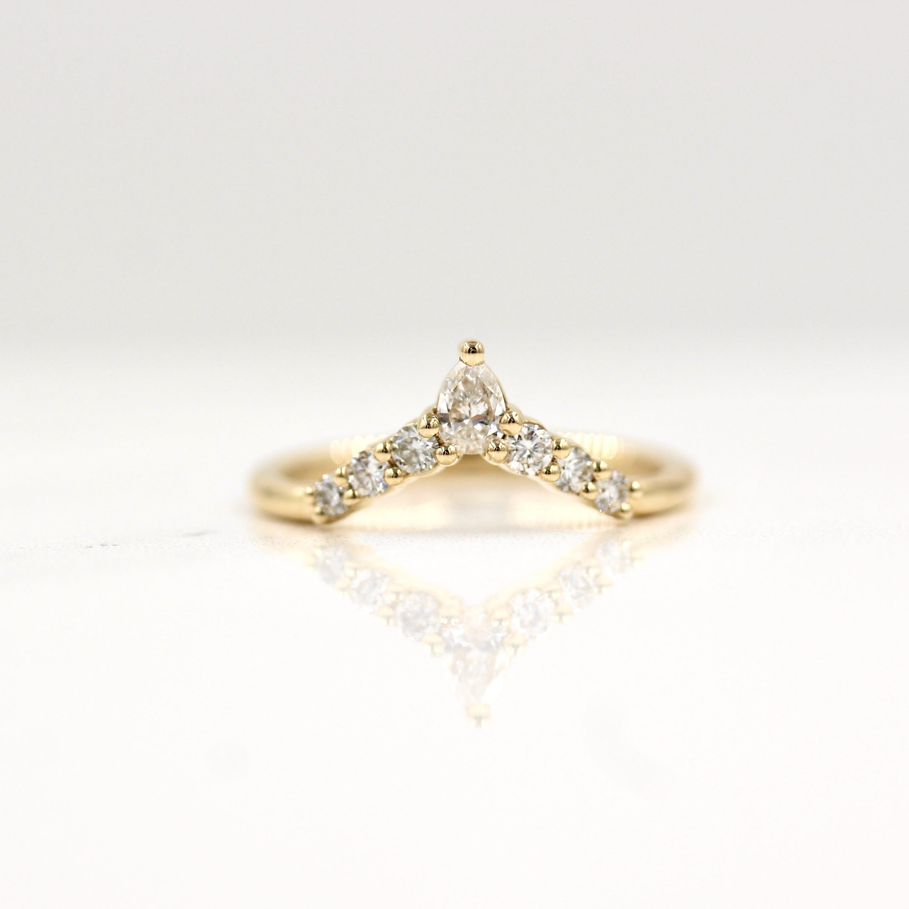 0.31 TCW Round & Pear Cut Curved Moissanite Wedding Band 1 0.31 TCW Round & Pear Cut Curved Moissanite Wedding Band 1