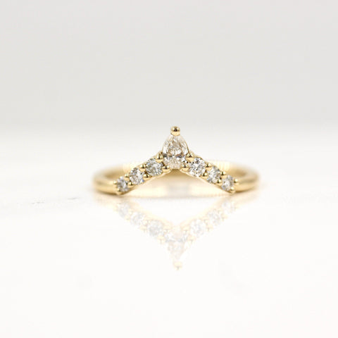 0.31 TCW Round & Pear Cut Curved Moissanite Wedding Band 1 0.31 TCW Round & Pear Cut Curved Moissanite Wedding Band 1