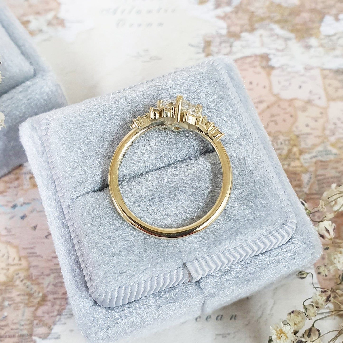 Princess Cluster Lab Grown Diamond Engagement Ring