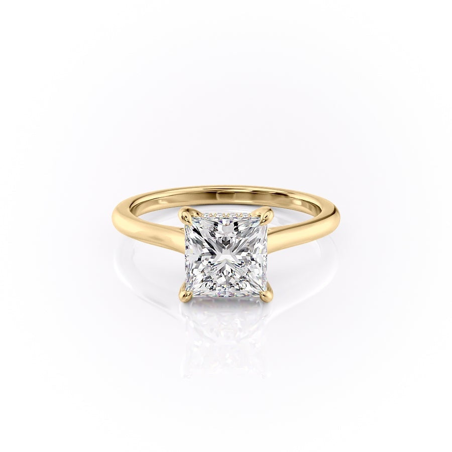 2.08 CT Princess Cut Solitaire Hidden Halo Moissanite Engagement Ring 11 2.08 CT Princess Cut Solitaire Hidden Halo Moissanite Engagement Ring 11