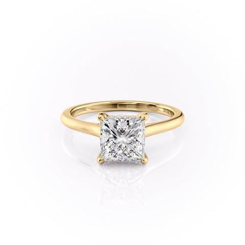 2.08 CT Princess Cut Solitaire Hidden Halo Moissanite Engagement Ring 11 2.08 CT Princess Cut Solitaire Hidden Halo Moissanite Engagement Ring 11