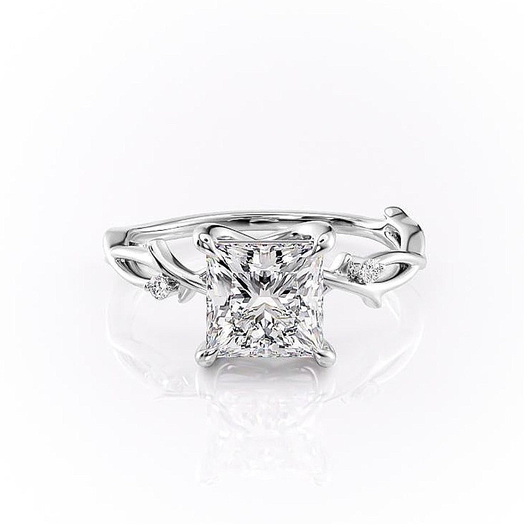 2.08 CT Princess Cut Solitaire Twig Style Moissanite Engagement Ring 10 2.08 CT Princess Cut Solitaire Twig Style Moissanite Engagement Ring 10