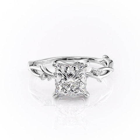 2.08 CT Princess Cut Solitaire Twig Style Moissanite Engagement Ring 10 2.08 CT Princess Cut Solitaire Twig Style Moissanite Engagement Ring 10
