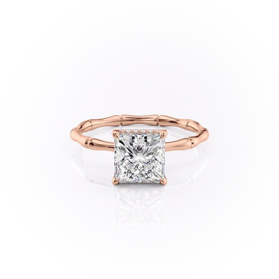 2.08 CT Princess Cut Solitaire Hidden Halo Setting Moissanite Engagement Ring 12 2.08 CT Princess Cut Solitaire Hidden Halo Setting Moissanite Engagement Ring 12