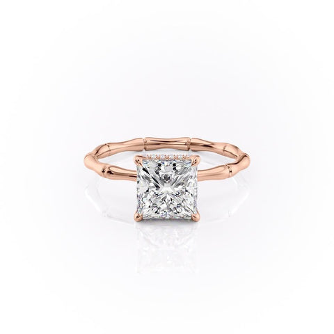 2.08 CT Princess Cut Solitaire Hidden Halo Setting Moissanite Engagement Ring 12 2.08 CT Princess Cut Solitaire Hidden Halo Setting Moissanite Engagement Ring 12