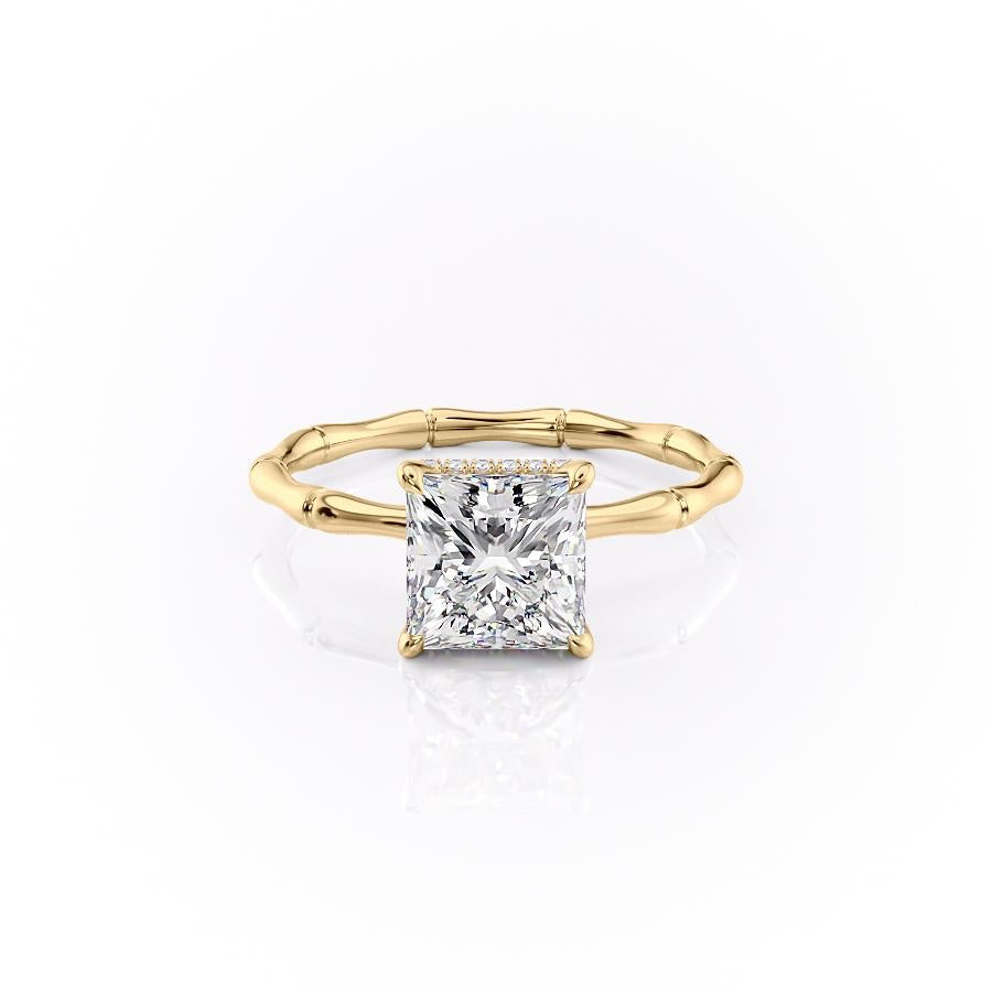 2.08 CT Princess Cut Solitaire Hidden Halo Setting Moissanite Engagement Ring 11 2.08 CT Princess Cut Solitaire Hidden Halo Setting Moissanite Engagement Ring 11