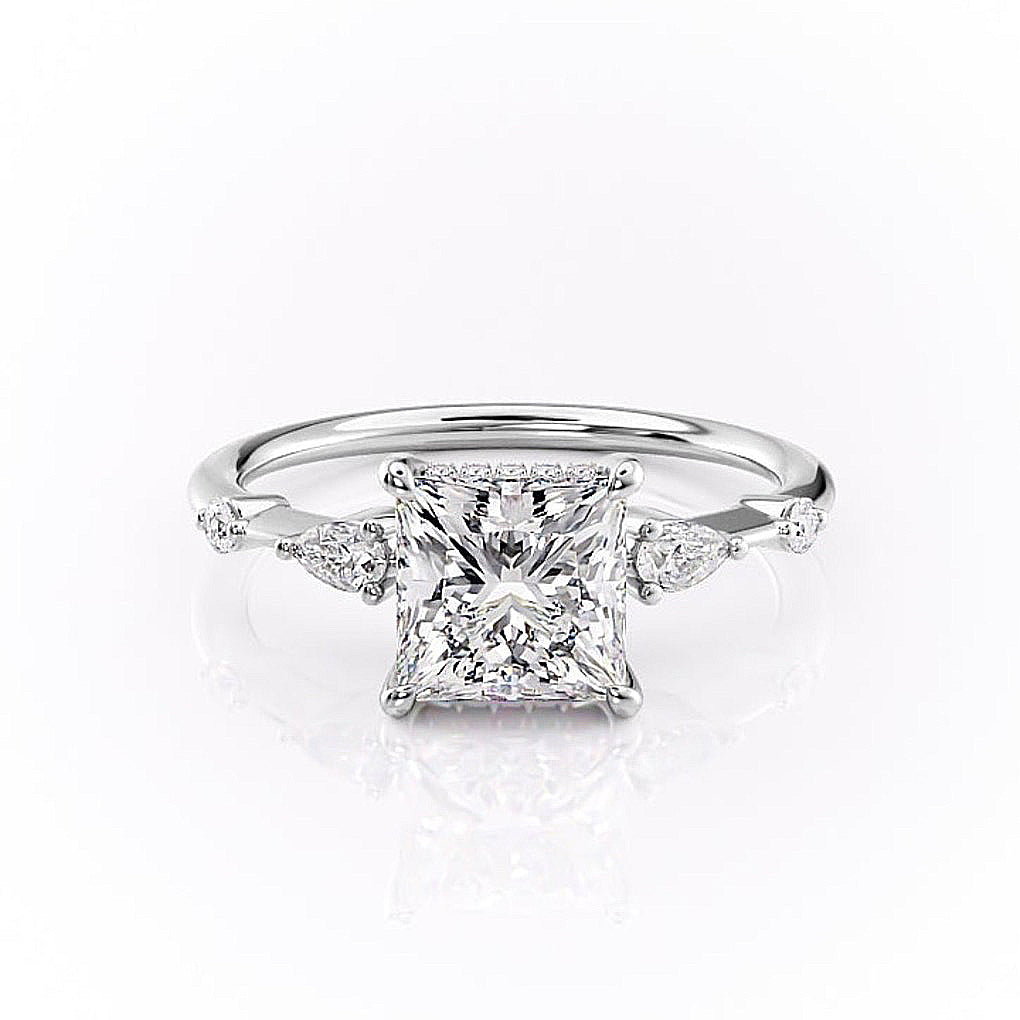 2.08 CT Princess Cut Solitaire Dainty Style Moissanite Engagement Ring 10 2.08 CT Princess Cut Solitaire Dainty Style Moissanite Engagement Ring 10