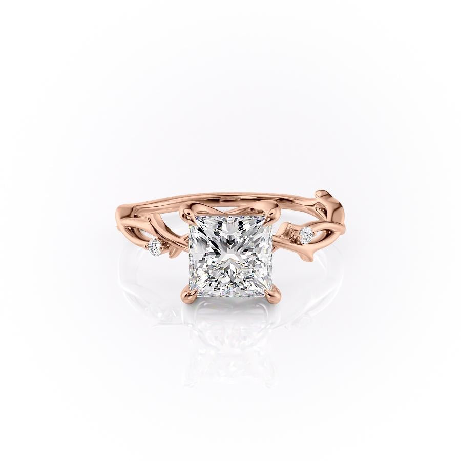 2.08 CT Princess Cut Solitaire Twig Style Moissanite Engagement Ring 12 2.08 CT Princess Cut Solitaire Twig Style Moissanite Engagement Ring 12