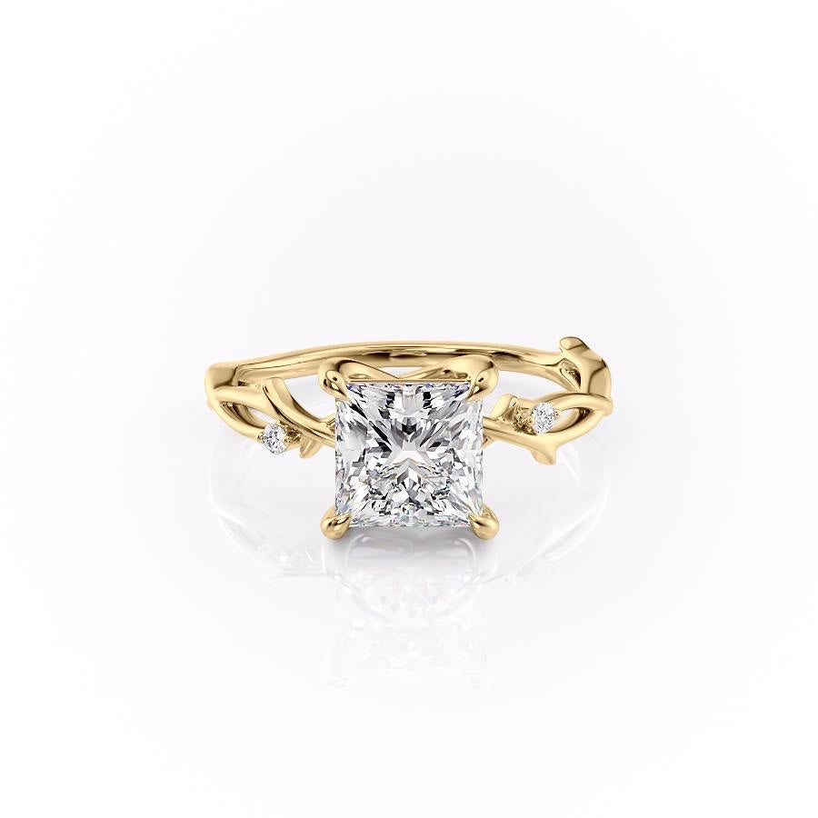 2.08 CT Princess Cut Solitaire Twig Style Moissanite Engagement Ring 11 2.08 CT Princess Cut Solitaire Twig Style Moissanite Engagement Ring 11
