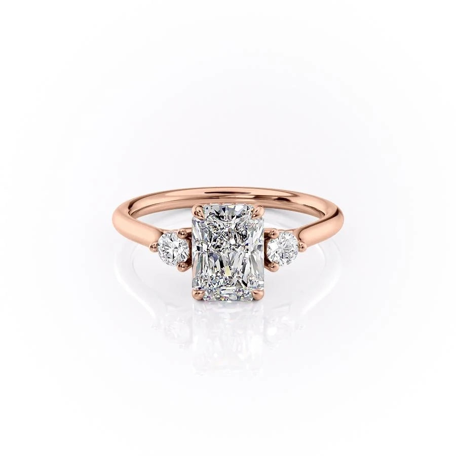 2.10 CT Radiant Cut Three Stone Style Moissanite Engagement Ring 12 2.10 CT Radiant Cut Three Stone Style Moissanite Engagement Ring 12