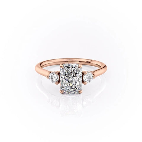 2.10 CT Radiant Cut Three Stone Style Moissanite Engagement Ring 12 2.10 CT Radiant Cut Three Stone Style Moissanite Engagement Ring 12
