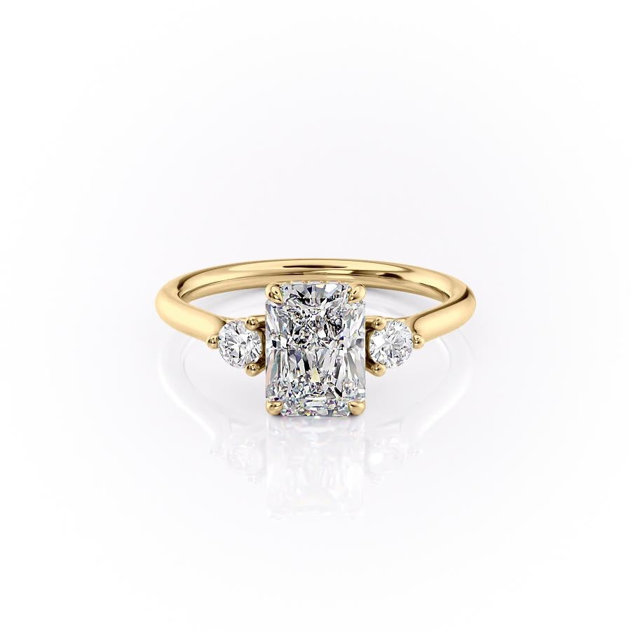 2.10 CT Radiant Cut Three Stone Style Moissanite Engagement Ring 11 2.10 CT Radiant Cut Three Stone Style Moissanite Engagement Ring 11