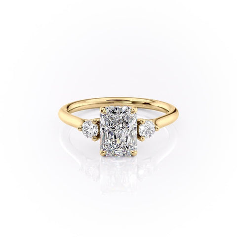 2.10 CT Radiant Cut Three Stone Style Moissanite Engagement Ring 11 2.10 CT Radiant Cut Three Stone Style Moissanite Engagement Ring 11